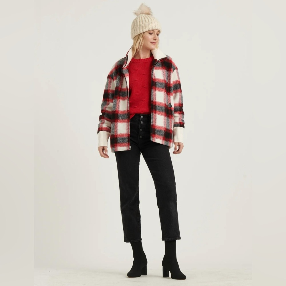 Plaid Wool Zip Jacket - Picture 3 of 11